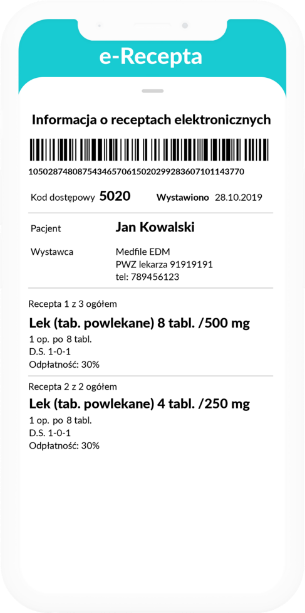 Informacja o receptach elektronicznych