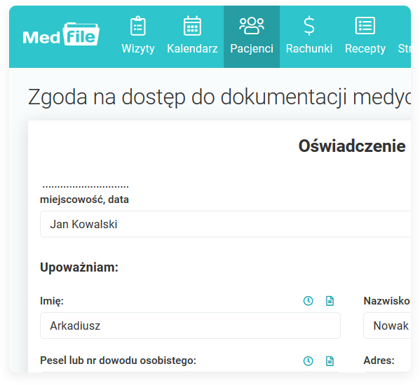Elektroniczny formularz